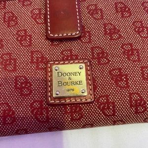 Red and gold Dooney & Burke mini wallet